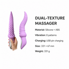 Dual-Texture Vibrating Massager | Flexible Ridges &amp; Raised Contact Points  Description:
