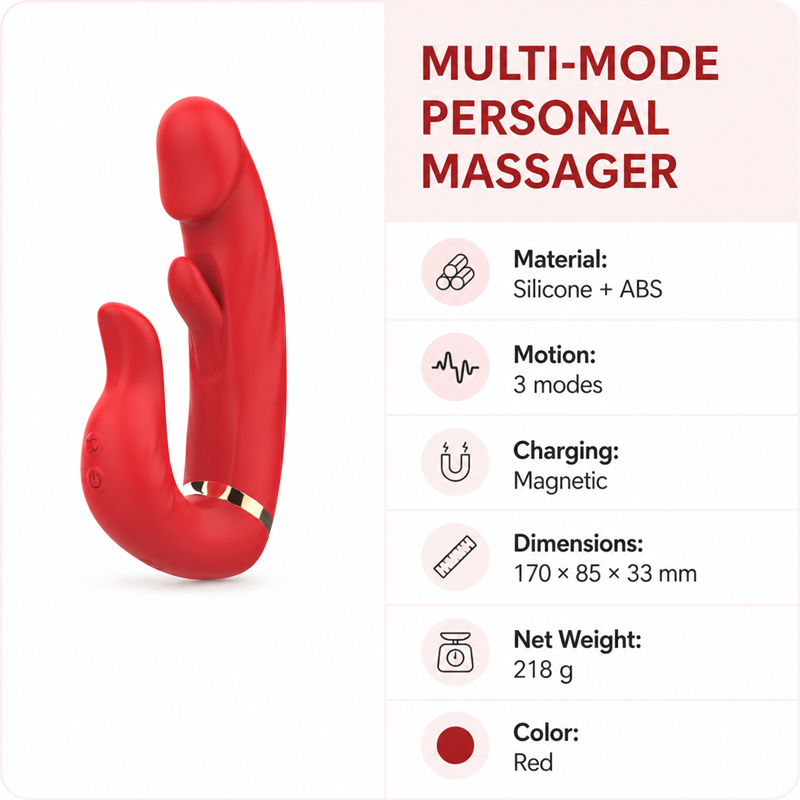 Action Thrusting & Tongue-Motion Pleasure Massager – 3 Modes × 10 Levels, Flexible Touch & IPX6 Water Resistance