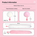 Fluffy Bunny Tail Plug with Paw Print | Cute &amp; Teasing Roleplay Accessory
