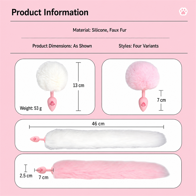 Fluffy Bunny Tail Plug with Paw Print | Cute &amp; Teasing Roleplay Accessory