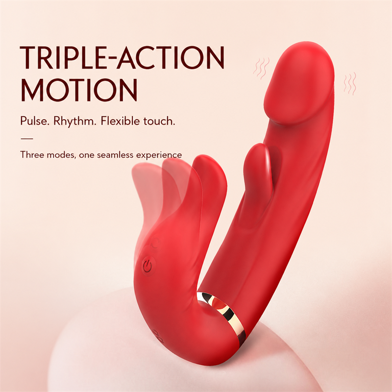 Action Thrusting & Tongue-Motion Pleasure Massager – 3 Modes × 10 Levels, Flexible Touch & IPX6 Water Resistance