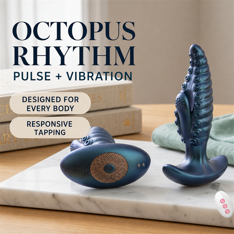 Octopus Textured Anal Massager for Men & Women | Tapping + 10 Vibration Modes, Waterproof & Magnetic Rechargeable