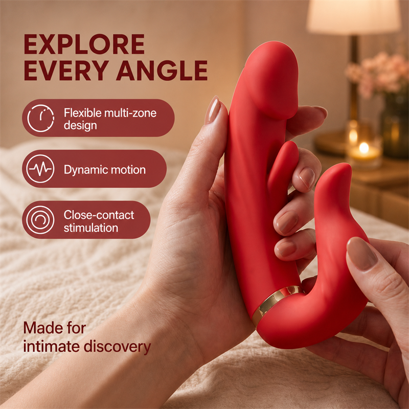 Action Thrusting & Tongue-Motion Pleasure Massager – 3 Modes × 10 Levels, Flexible Touch & IPX6 Water Resistance