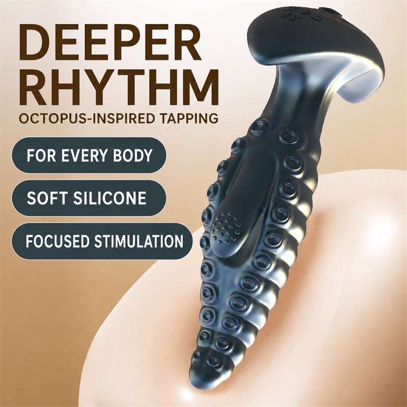 Octopus Textured Anal Massager for Men & Women | Tapping + 10 Vibration Modes, Waterproof & Magnetic Rechargeable
