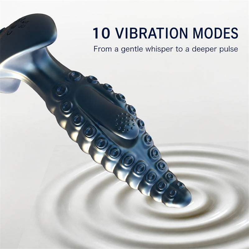 Octopus Textured Anal Massager for Men & Women | Tapping + 10 Vibration Modes, Waterproof & Magnetic Rechargeable
