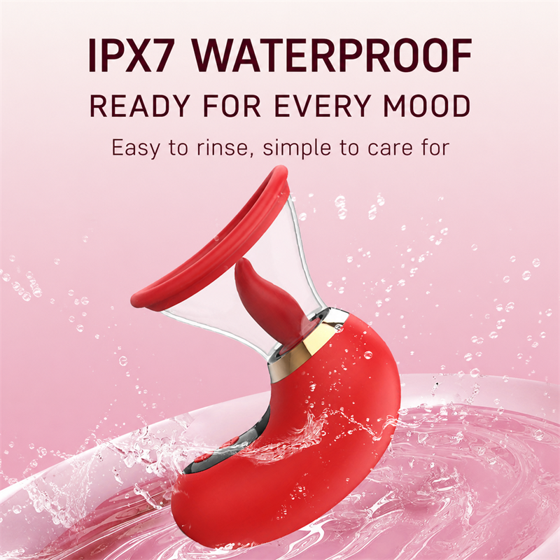 Clitoral Suction & Tongue-Licking Massager | 3 Suction + 9 Licking Vibration Modes, IPX7 Waterproof