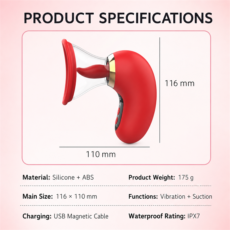 Clitoral Suction & Tongue-Licking Massager | 3 Suction + 9 Licking Vibration Modes, IPX7 Waterproof
