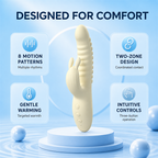 Dual-Zone Warming Personal Massager – 8 Vibration Patterns, Textured Contact & IPX6 Water Resistance