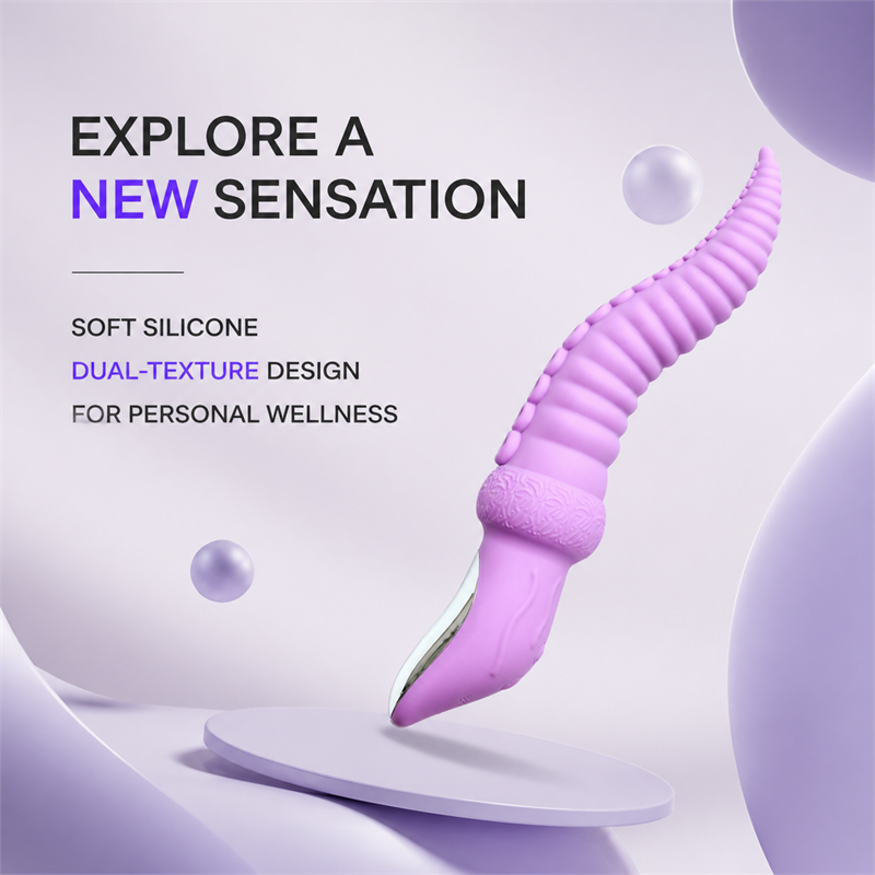 Dual-Texture Vibrating Massager | Flexible Ridges &amp; Raised Contact Points  Description:
