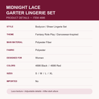 Midnight Lace Garter Lingerie Set – Sheer Floral Lace with Statement Straps