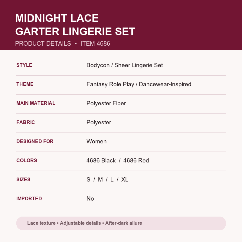 Midnight Lace Garter Lingerie Set – Sheer Floral Lace with Statement Straps