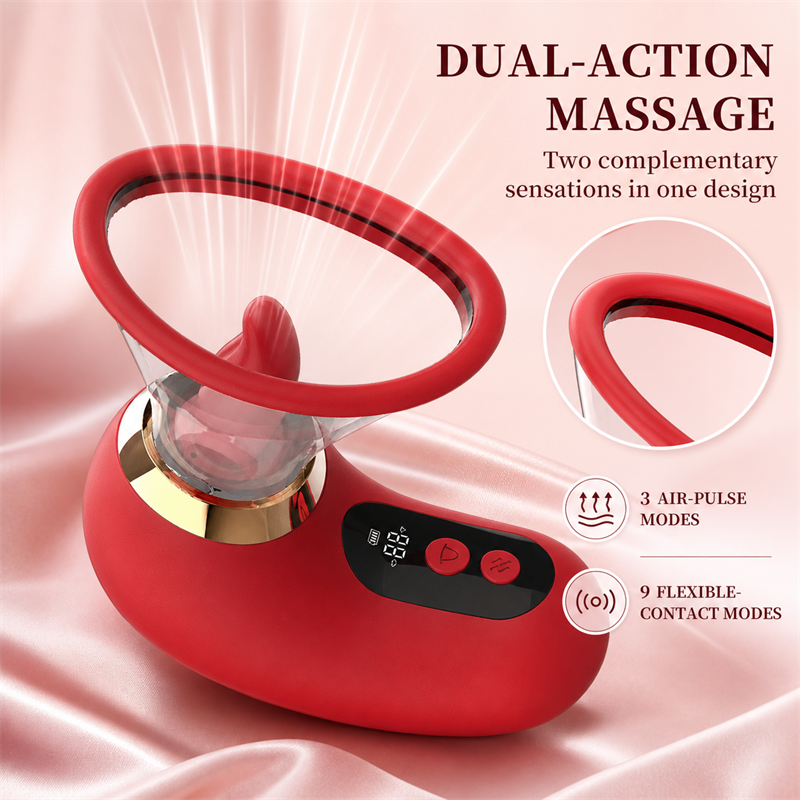 Clitoral Suction & Tongue-Licking Massager | 3 Suction + 9 Licking Vibration Modes, IPX7 Waterproof