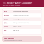 Midnight Provocation Glossy Bunny Harness Costume Set – Cutout Strappy Bodysuit with Ring Hardware and Bunny Accessories
