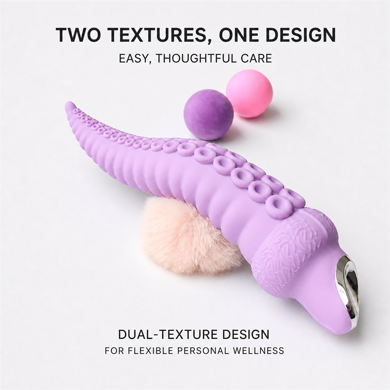 Dual-Texture Vibrating Massager | Flexible Ridges &amp; Raised Contact Points  Description: