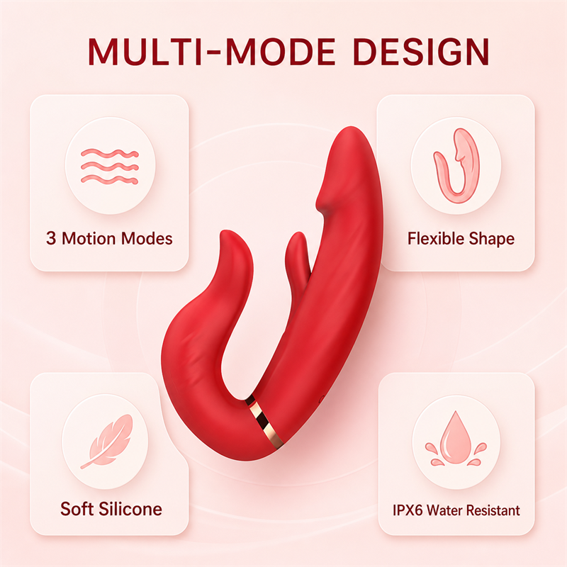 Action Thrusting & Tongue-Motion Pleasure Massager – 3 Modes × 10 Levels, Flexible Touch & IPX6 Water Resistance