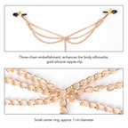 Three-Clip Nipple & Intimate Chain Set | Sensual Multi-Point Teasing Body Accessory.