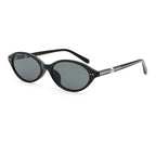 Slim Oval Sunglasses | Minimal Rivet Detail Eyewear | 10812