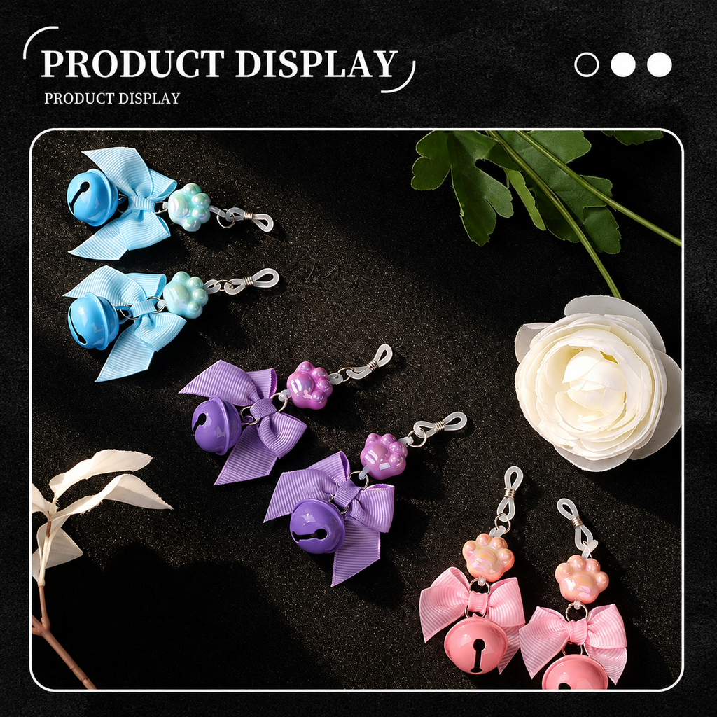 Cat Paw Bow Nipple Clamps with Bell Charms | Playful Sensual Breast Clips.