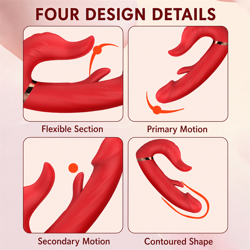 Action Thrusting & Tongue-Motion Pleasure Massager – 3 Modes × 10 Levels, Flexible Touch & IPX6 Water Resistance