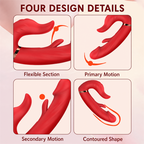 Action Thrusting & Tongue-Motion Pleasure Massager – 3 Modes × 10 Levels, Flexible Touch & IPX6 Water Resistance