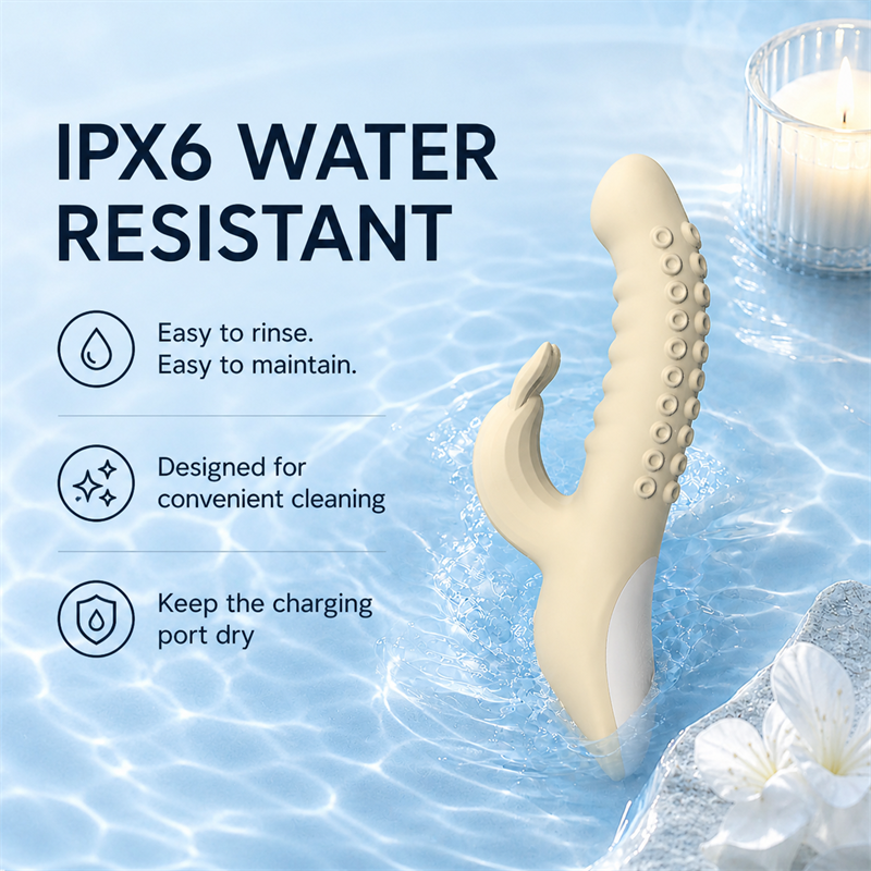 Dual-Zone Warming Personal Massager – 8 Vibration Patterns, Textured Contact & IPX6 Water Resistance