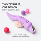 Dual-Texture Vibrating Massager | Flexible Ridges &amp; Raised Contact Points  Description: