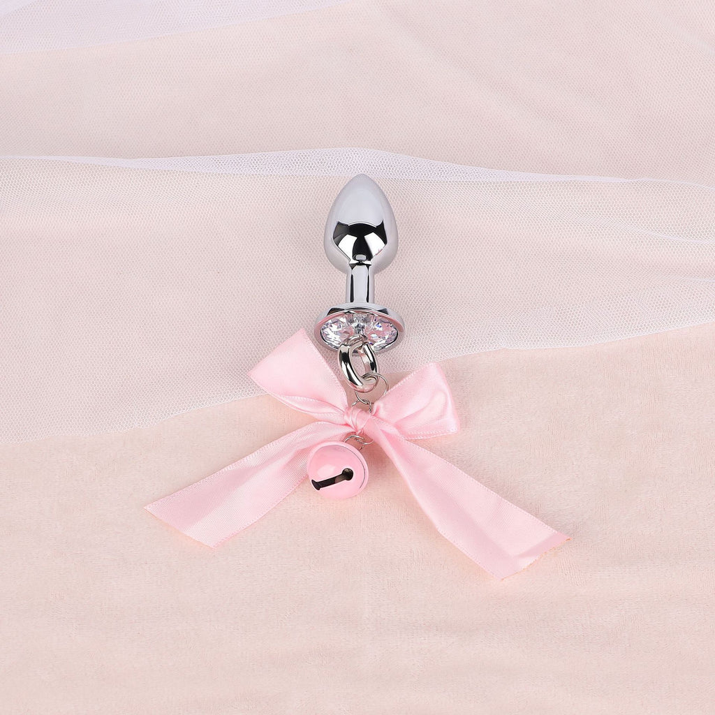 Jeweled Bow Butt Plug with Bell Charm | Sensual Dangling Anal Toy Description