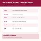 Chained Desire Patent-Look Mini Dress – Open-Bust Halter Role-Play Dress with Draped Silver Chains