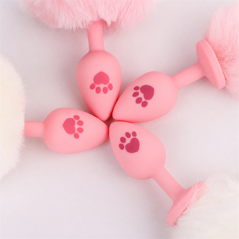 Fluffy Bunny Tail Plug with Paw Print | Cute &amp; Teasing Roleplay Accessory