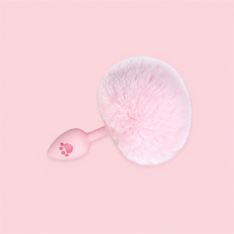 Fluffy Bunny Tail Plug with Paw Print | Cute &amp; Teasing Roleplay Accessory