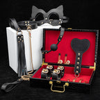 Midnight Temptation 8-Piece BDSM Kit | Genuine Leather Bondage Set for Couples Description