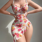 English: After Hours Asymmetrical Ruffle Lingerie Dress.