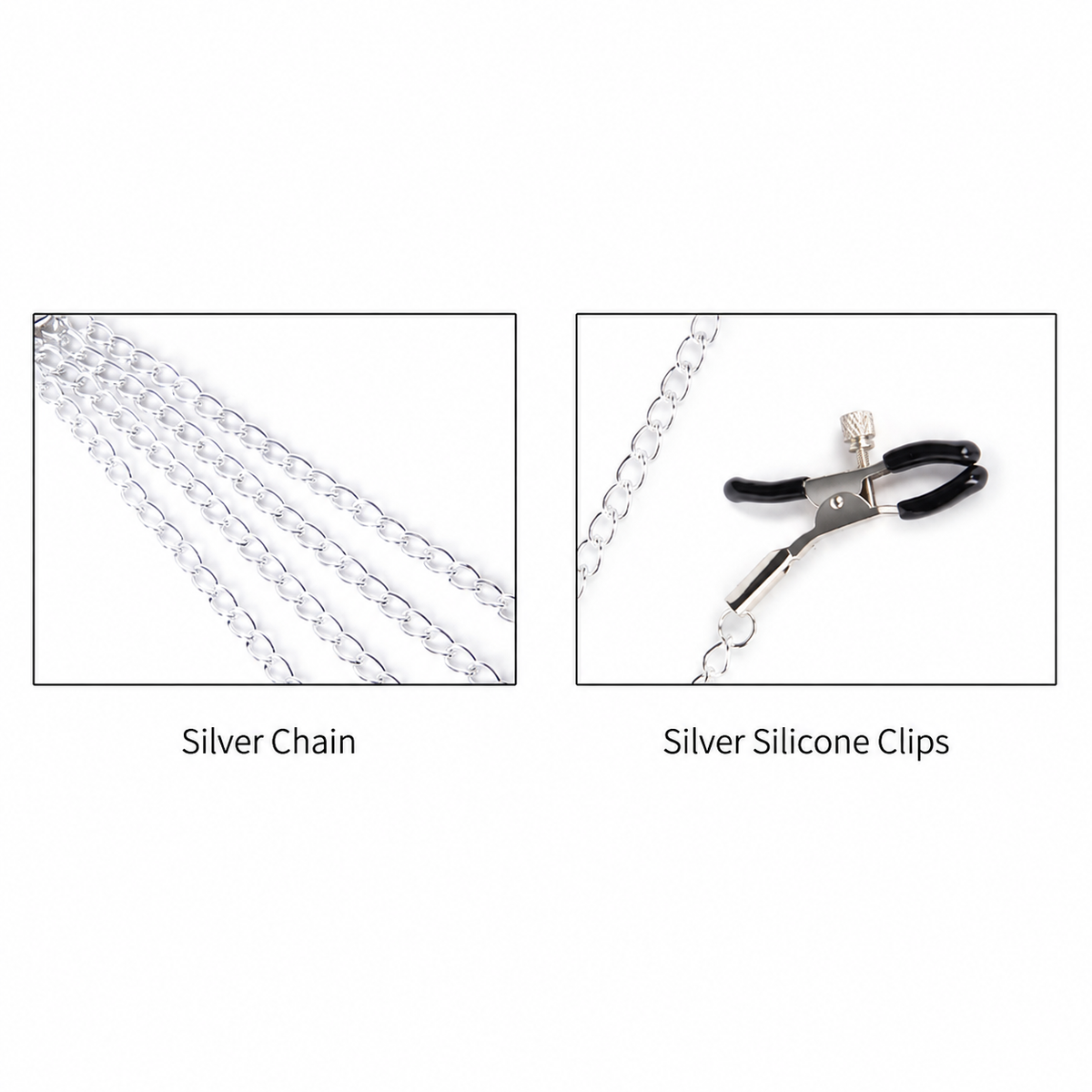 Bow & Bell Nipple Clamps with Chain | Sensual Adjustable Breast Play Accessory