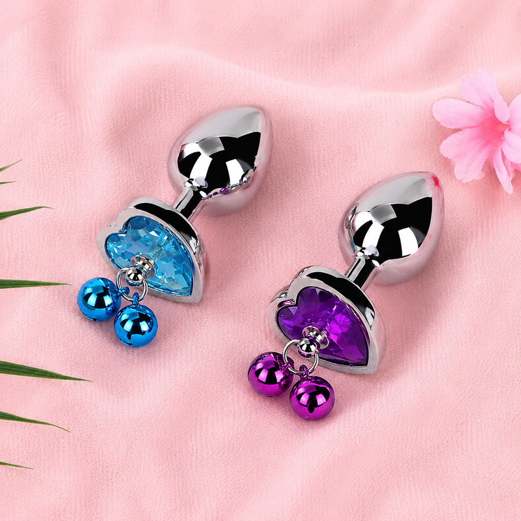 Jeweled Bow Butt Plug with Bell Charm | Flirty Dangling Anal Toy Description