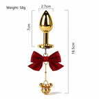Title Bow Charm Tapered Butt Plug with Bell Pendant | Decorat