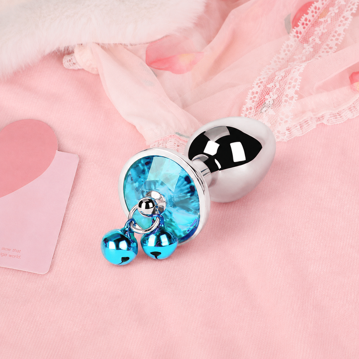 Jeweled Bow Butt Plug with Bell Charm | Flirty Dangling Anal Toy Description