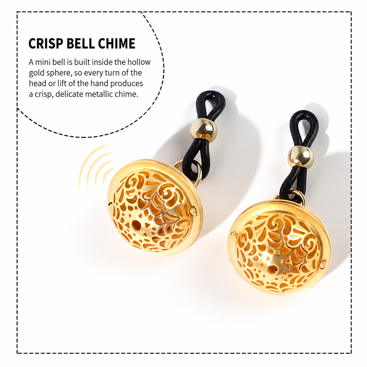 Bell Charm Nipple Clamps | Sensual Ring-Style Breast Play Clips