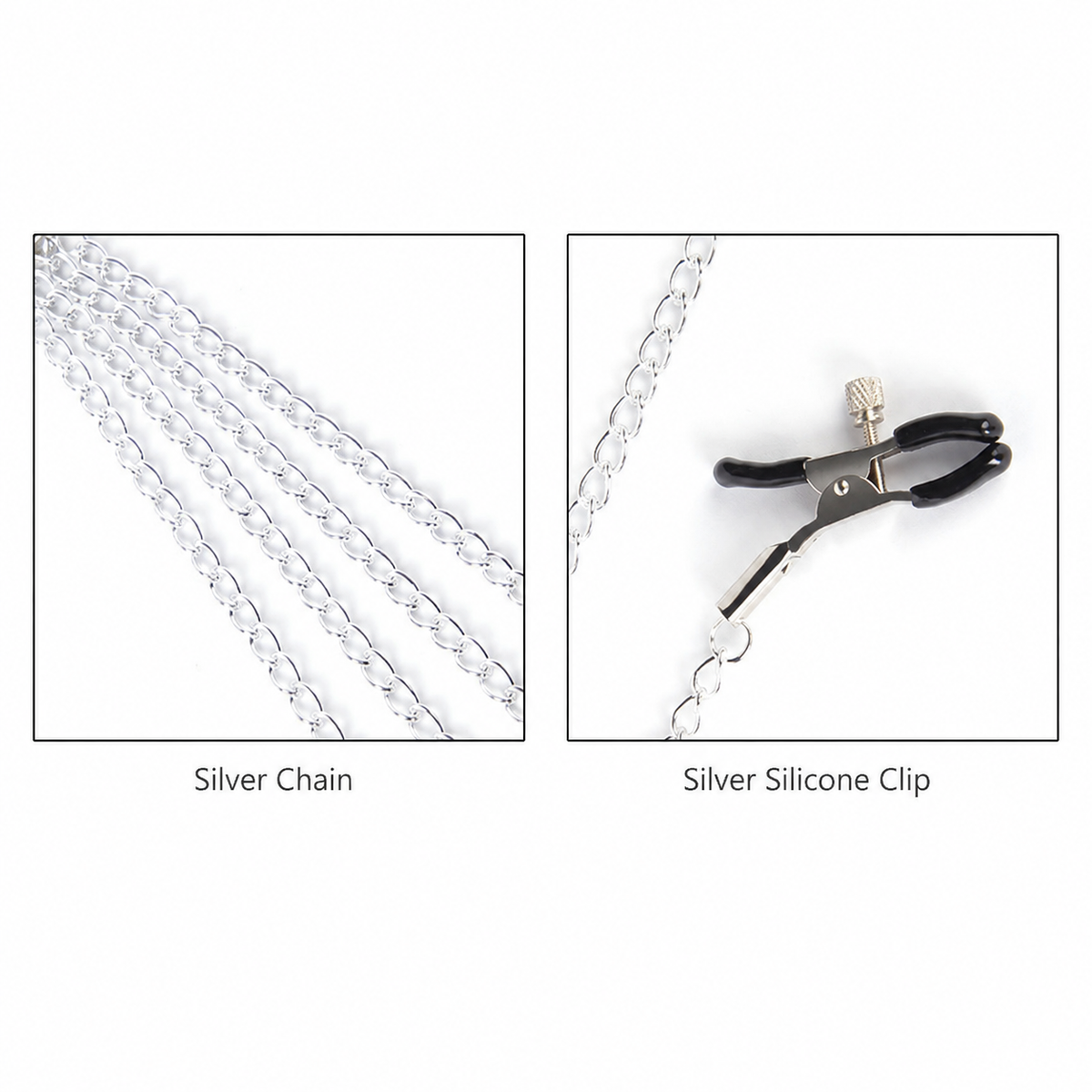 Three-Clip Nipple & Intimate Chain Set | Sensual Multi-Point Teasing Body Accessory.