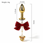 Title Bow Charm Tapered Butt Plug with Bell Pendant | Decorat