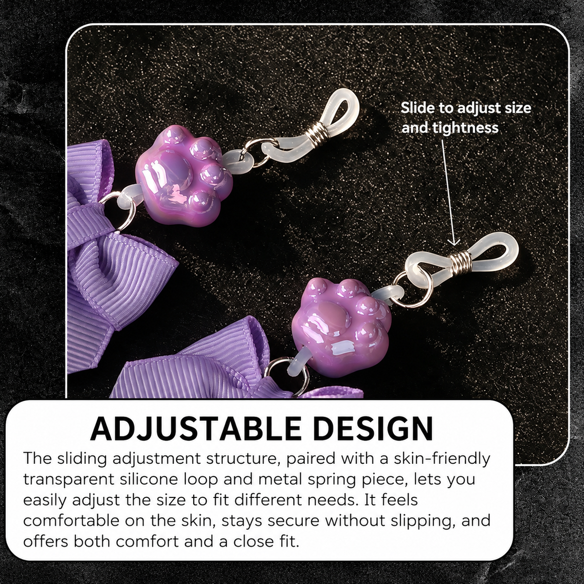 Cat Paw Bow Nipple Clamps with Bell Charms | Playful Sensual Breast Clips.