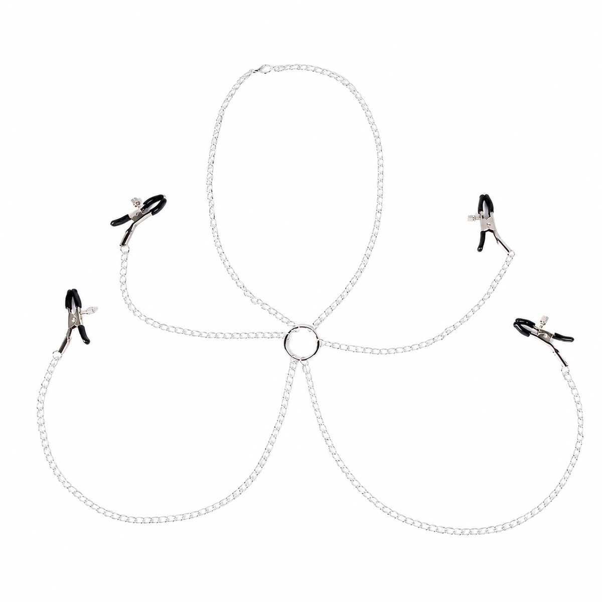 Bow & Bell Nipple Clamps with Chain | Sensual Adjustable Breast Play Accessory