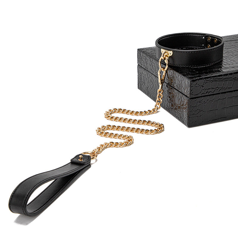 Midnight Temptation 8-Piece BDSM Kit | Genuine Leather Bondage Set for Couples Description