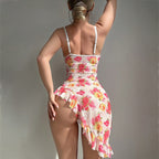 English: After Hours Asymmetrical Ruffle Lingerie Dress.
