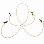 Bow & Bell Nipple Clamps with Chain | Sensual Adjustable Breast Play Accessory