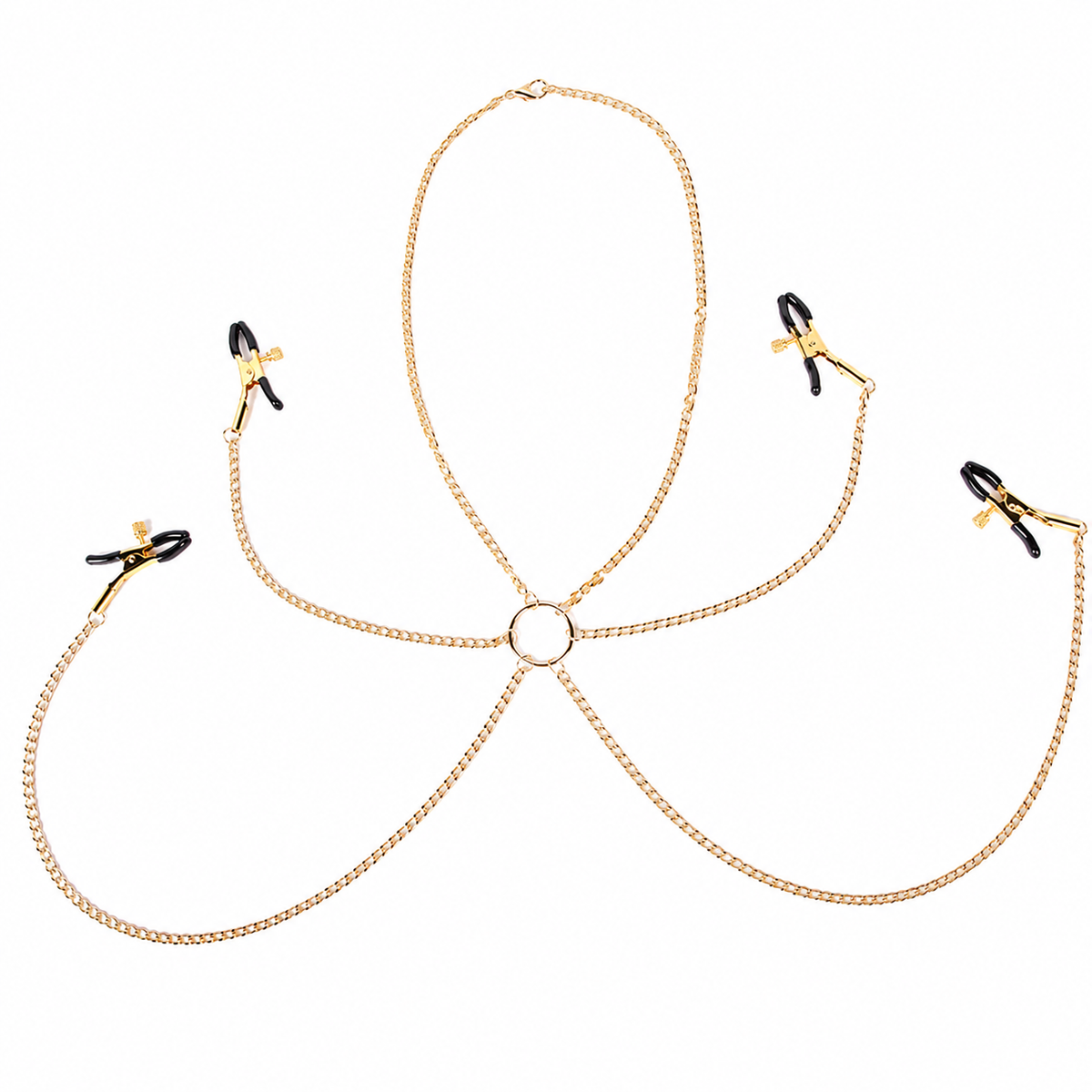 Bow & Bell Nipple Clamps with Chain | Sensual Adjustable Breast Play Accessory