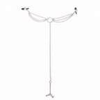 Three-Clip Nipple & Intimate Chain Set | Sensual Multi-Point Teasing Body Accessory.