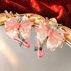 Lace Bow Nipple Clamps with Bell Charms | Adjustable Sensual Breast Play Clips