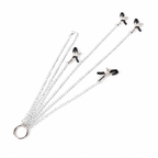 Bow & Bell Nipple Clamps with Chain | Sensual Adjustable Breast Play Accessory