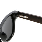 Square Sunglasses | Natural-Texture Inlay Temple Eyewear | 6832P