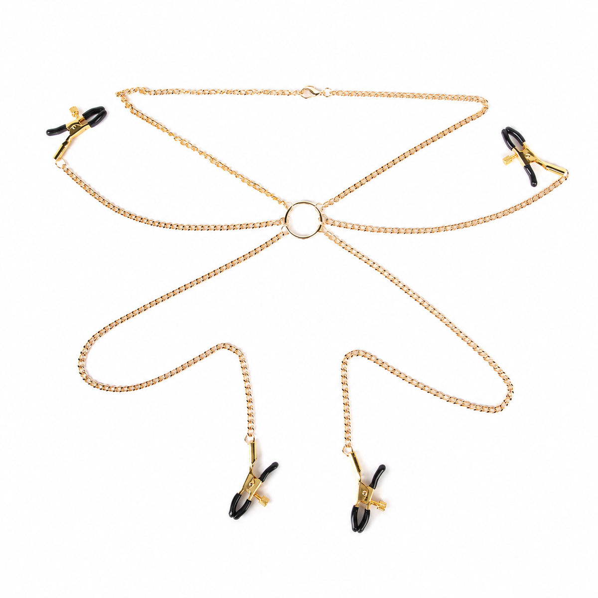 Bow & Bell Nipple Clamps with Chain | Sensual Adjustable Breast Play Accessory